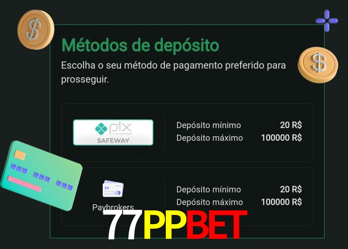O cassino 77PPbet oferece uma grande variedade de métodos de pagamento